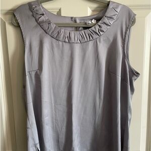 Kasper Gray Ruffled Tank Top